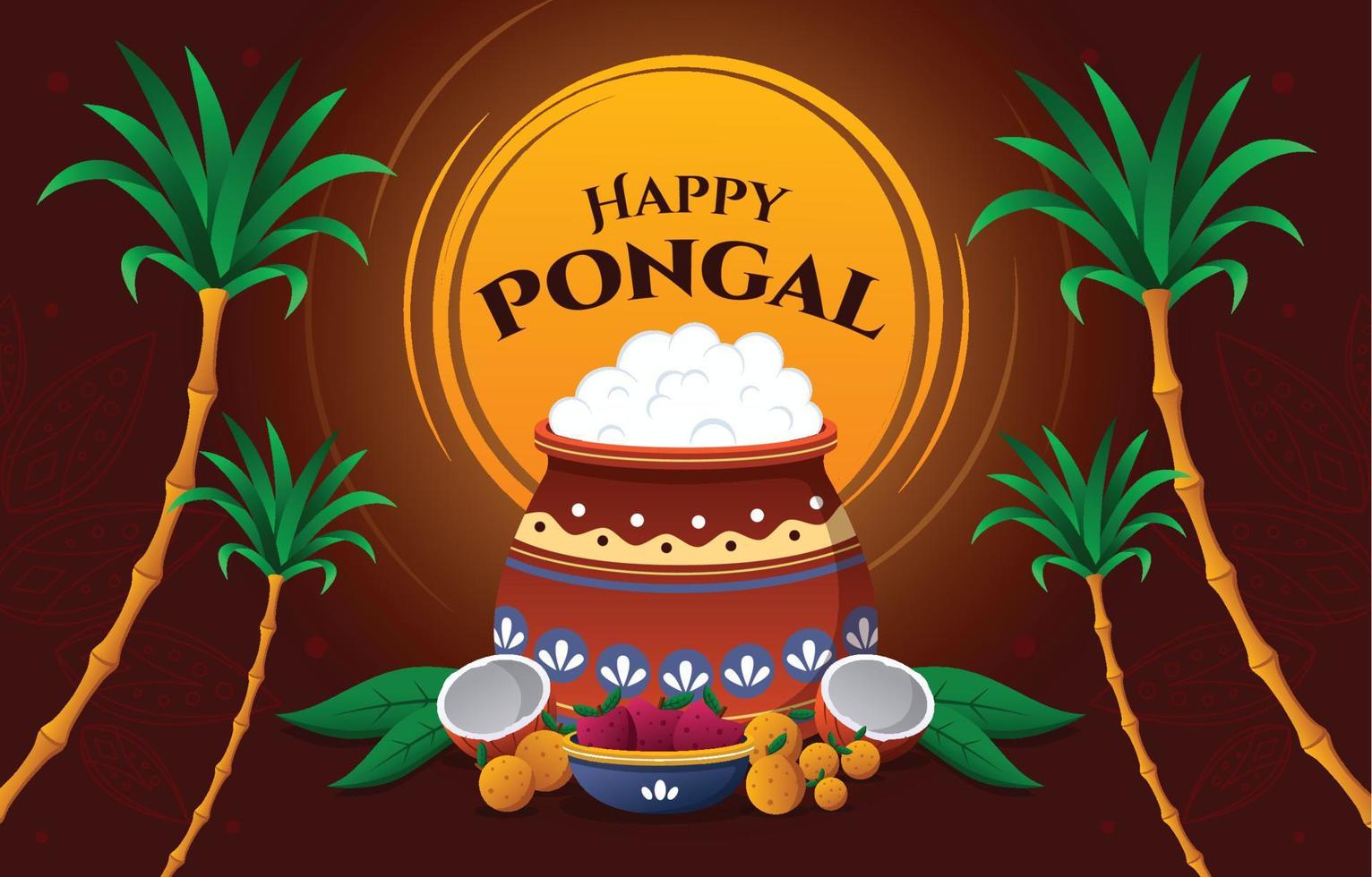 Happy Pongal Celebration Background vector