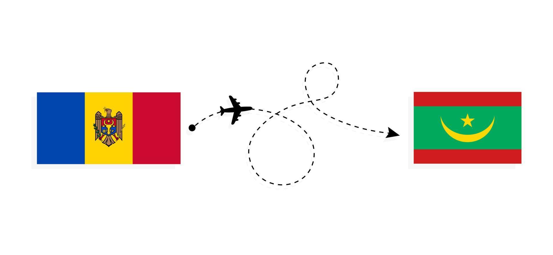 vuelo y viaje de moldavia a mauritania por concepto de viaje en avión de pasajeros vector