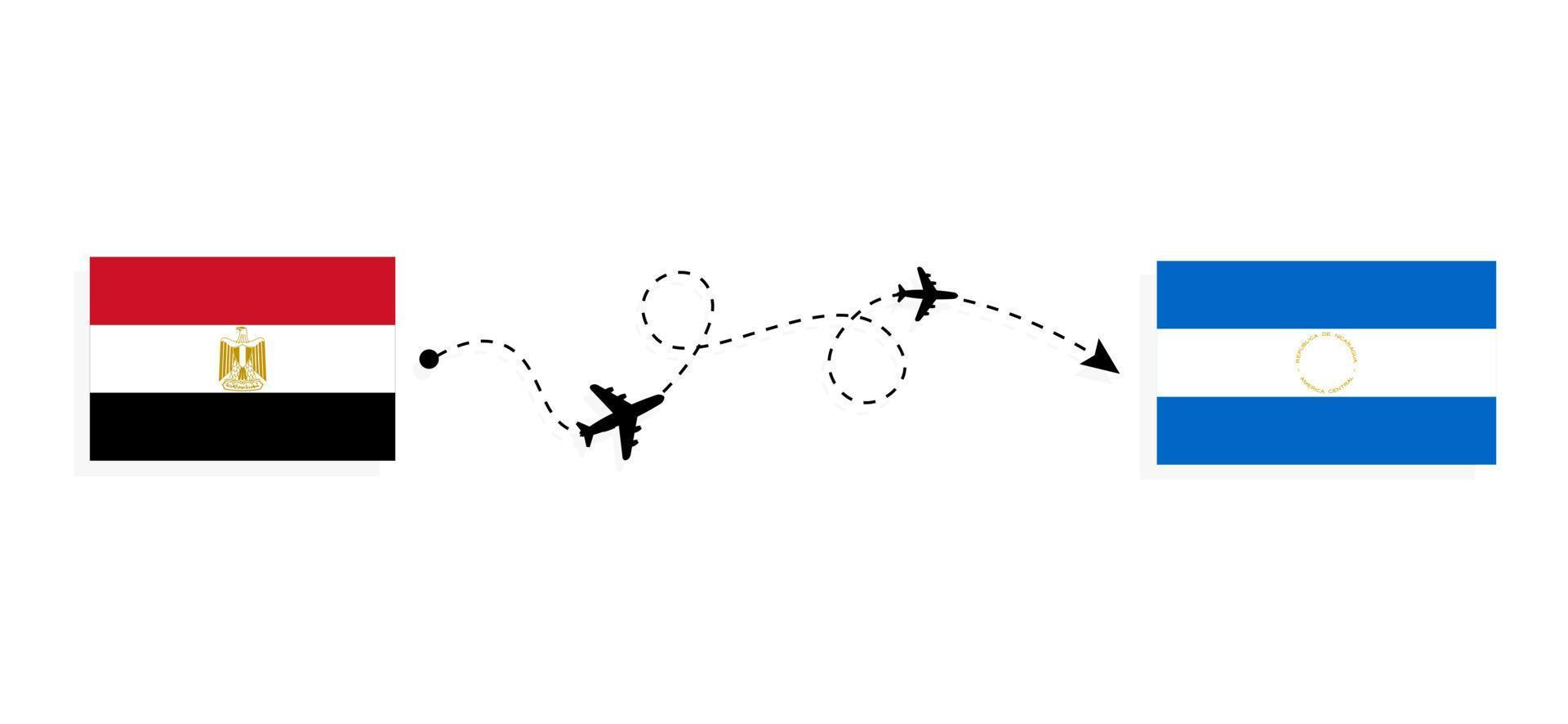 vuelo y viaje de egipto a nicaragua por concepto de viaje en avión de pasajeros vector