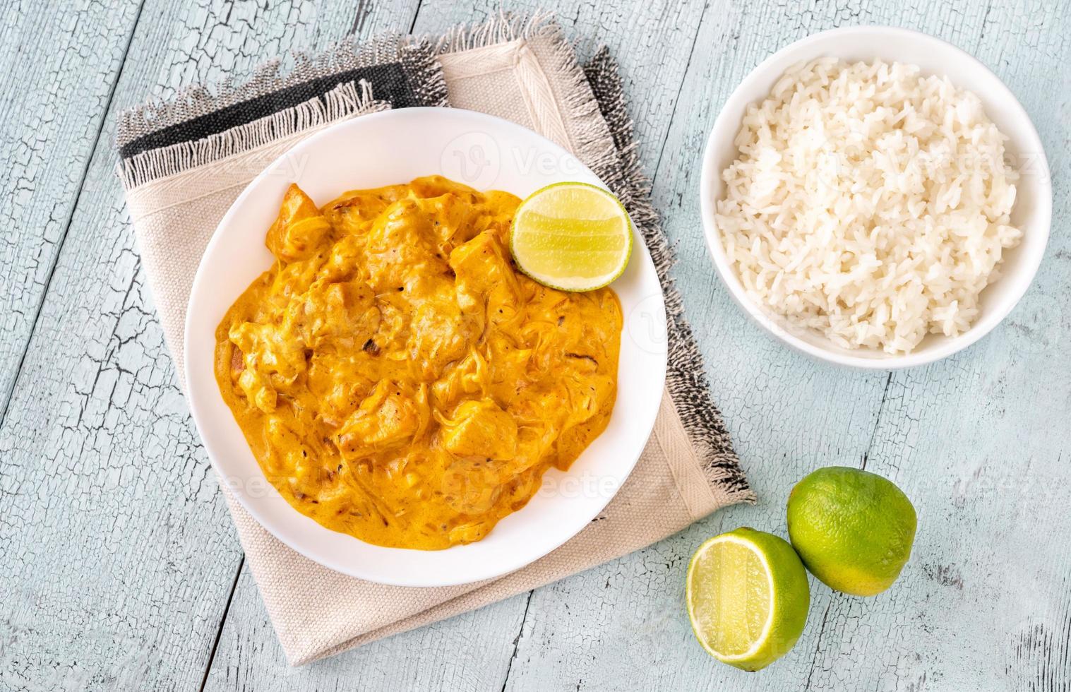 Bowl of chicken curry photo