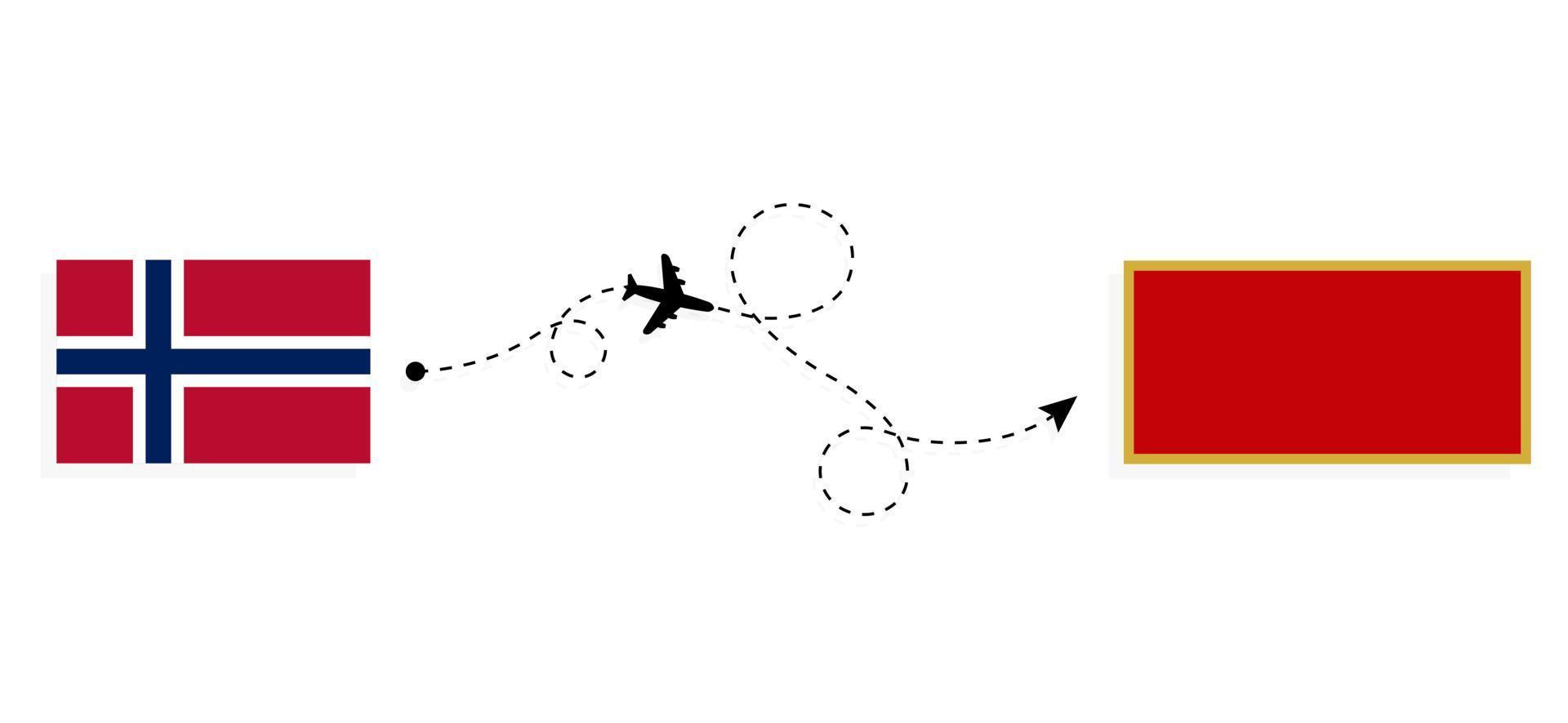vuelo y viaje de noruega a montenegro por concepto de viaje en avión de pasajeros vector
