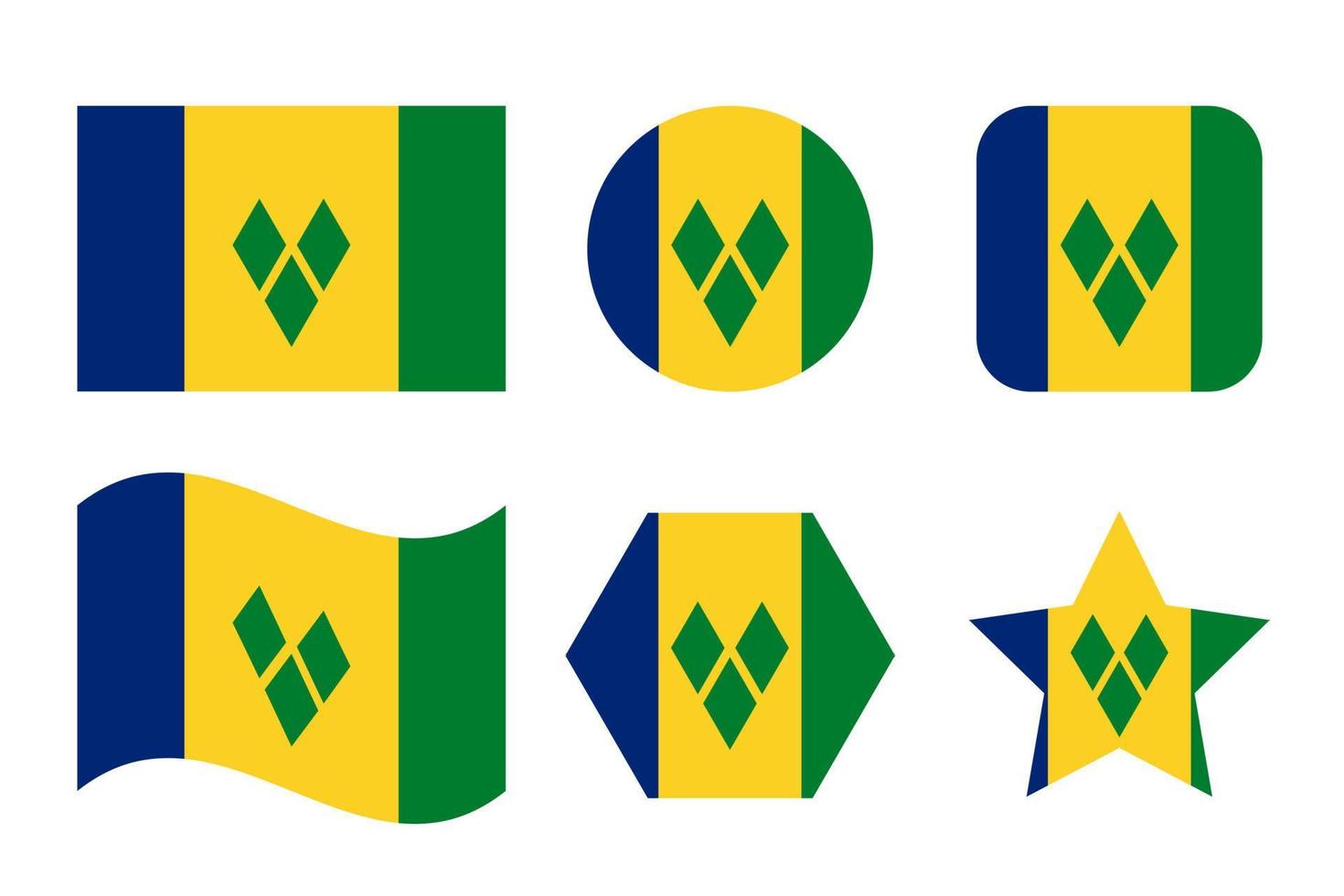 Saint Vincent and the Grenadines flag simple illustration for independence day or election vector