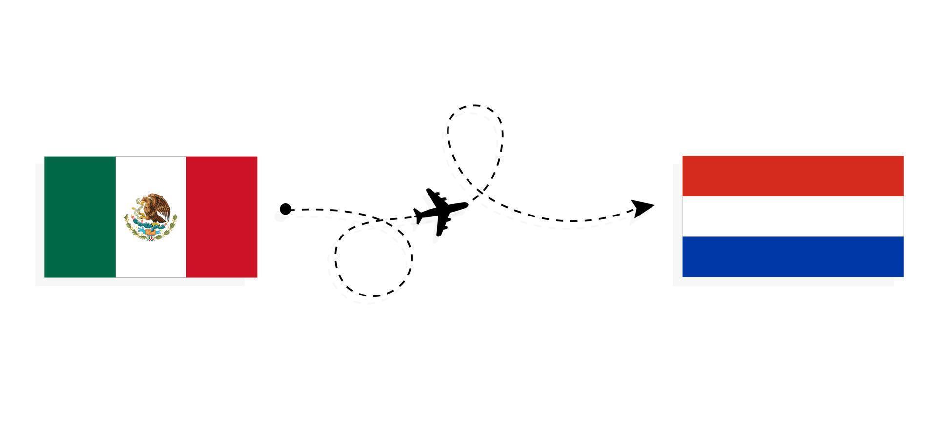 vuelo y viaje de méxico a paraguay por concepto de viaje en avión de pasajeros vector