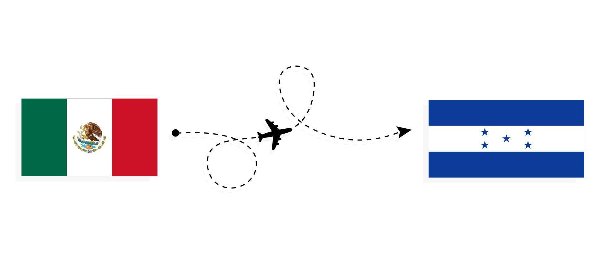 vuelo y viaje de méxico a honduras por concepto de viaje en avión de pasajeros vector