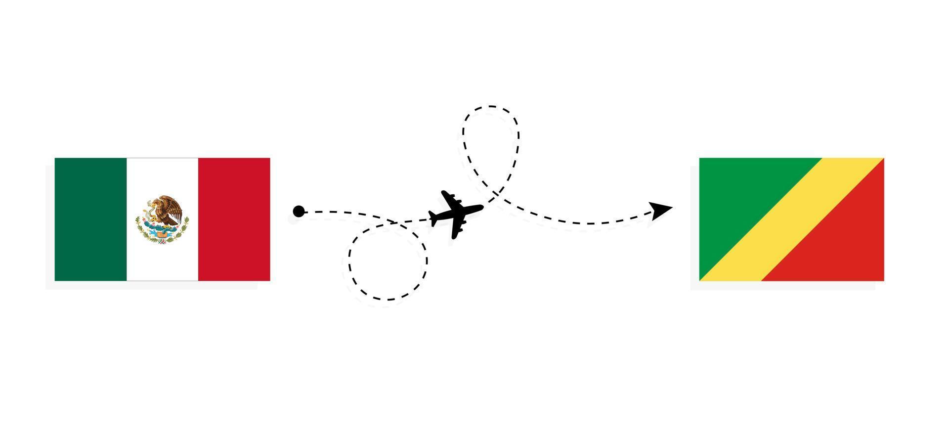 vuelo y viaje desde méxico a la república del congo por concepto de viaje en avión de pasajeros vector