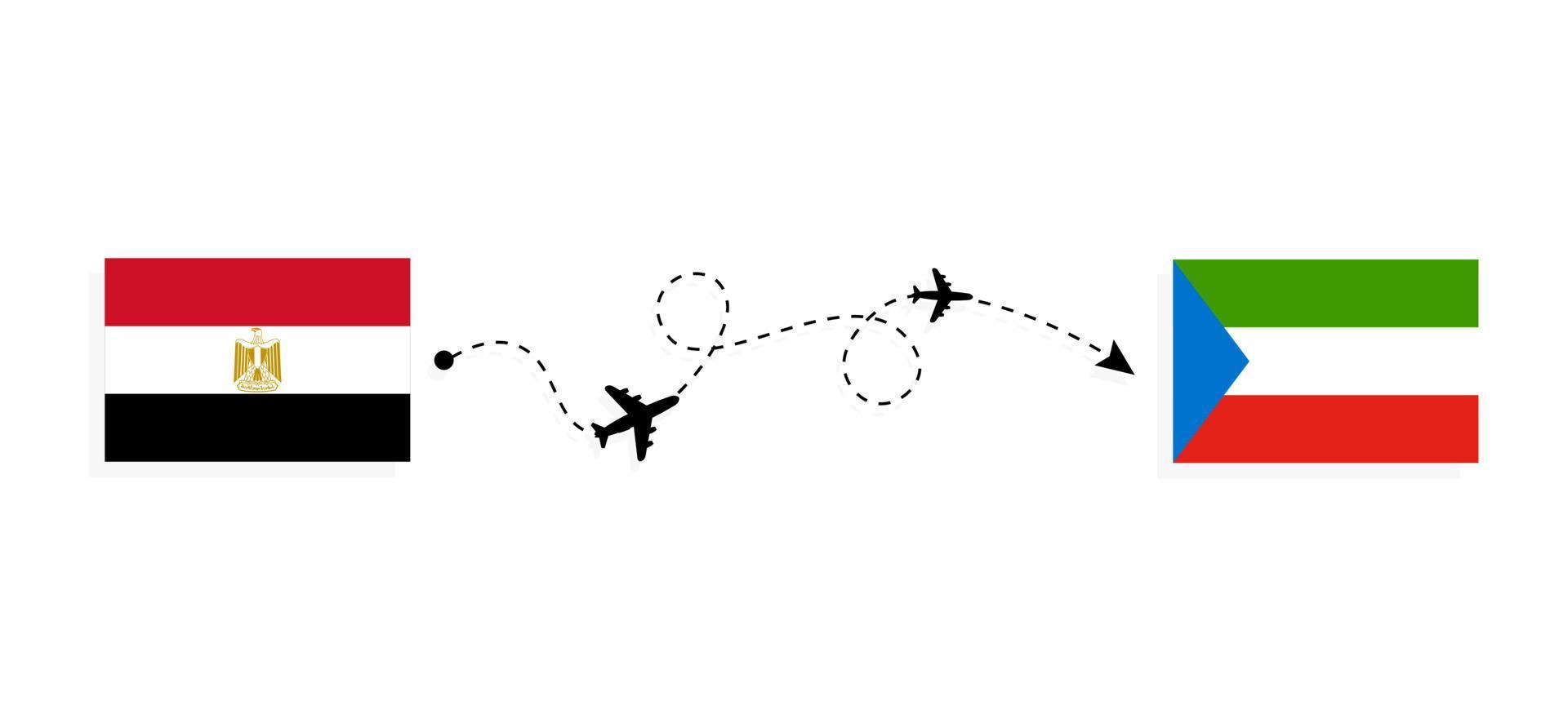vuelo y viaje de egipto a guinea ecuatorial por concepto de viaje en avión de pasajeros vector