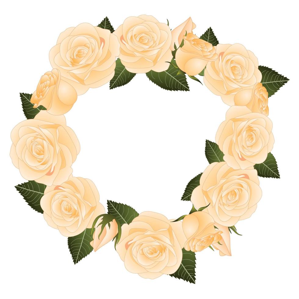 Orange Rose Flower Wreath vector