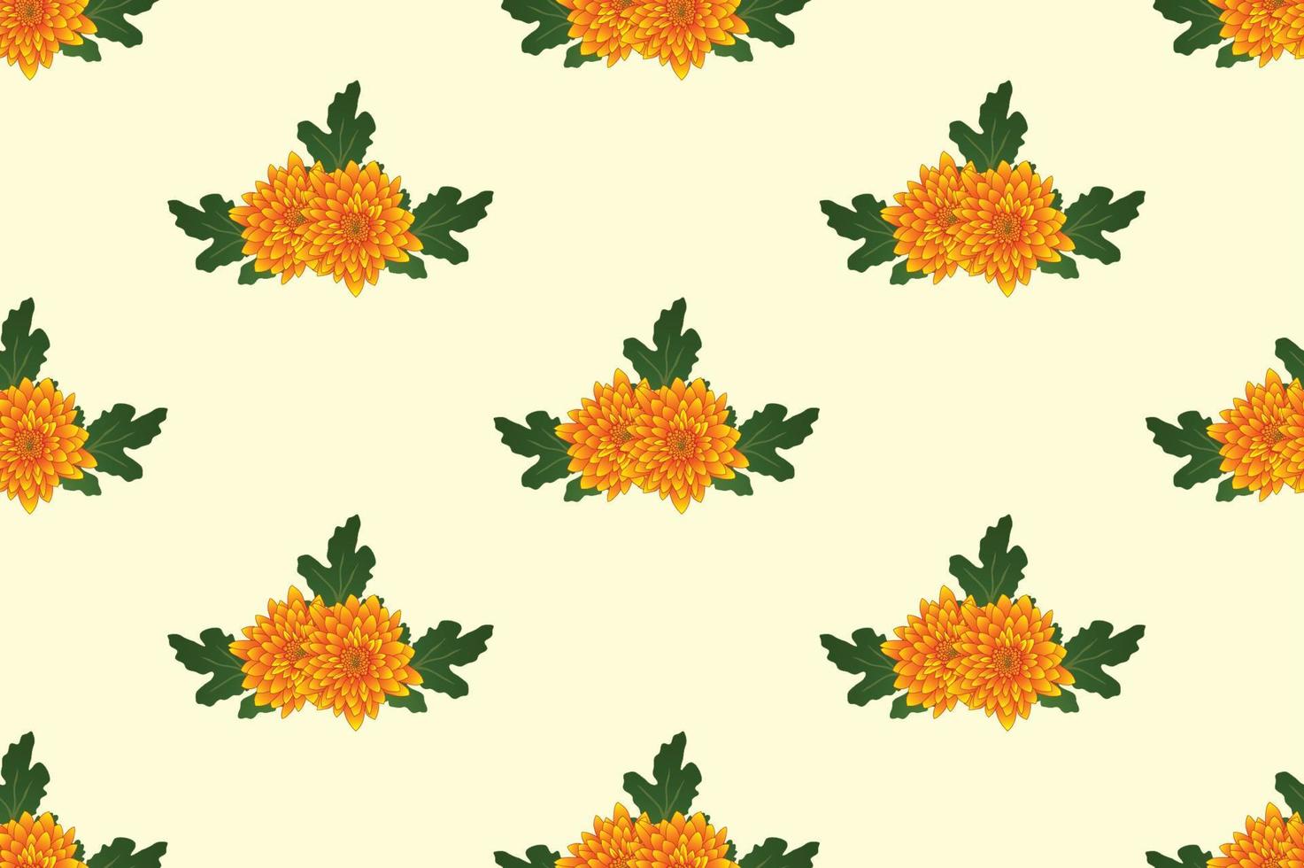 Yellow Chrysanthemum on Ivory Beige Background vector