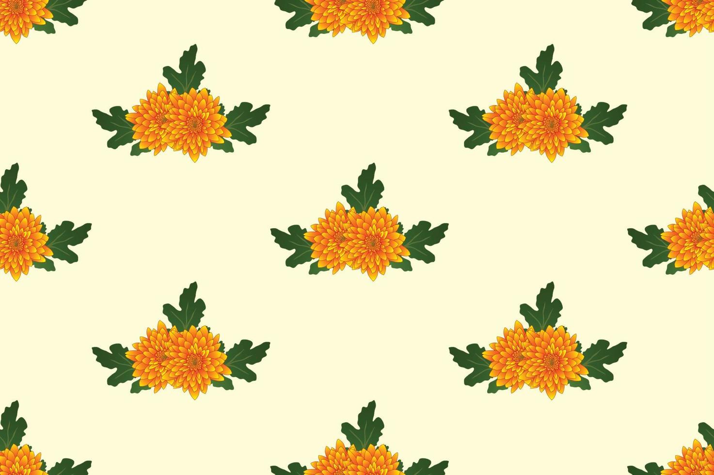 crisantemo amarillo sobre fondo beige marfil vector