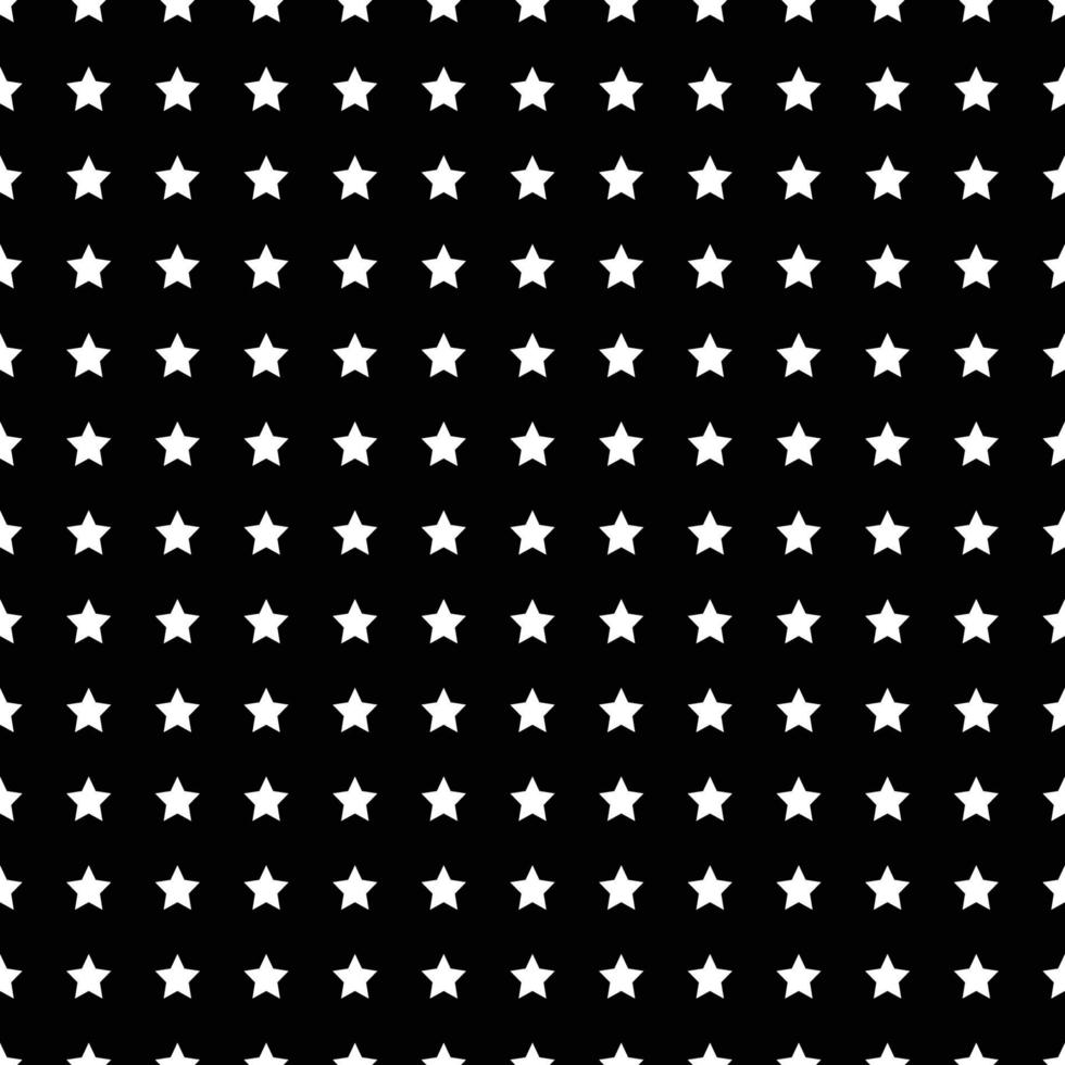 White Star Seamless on Black Background vector