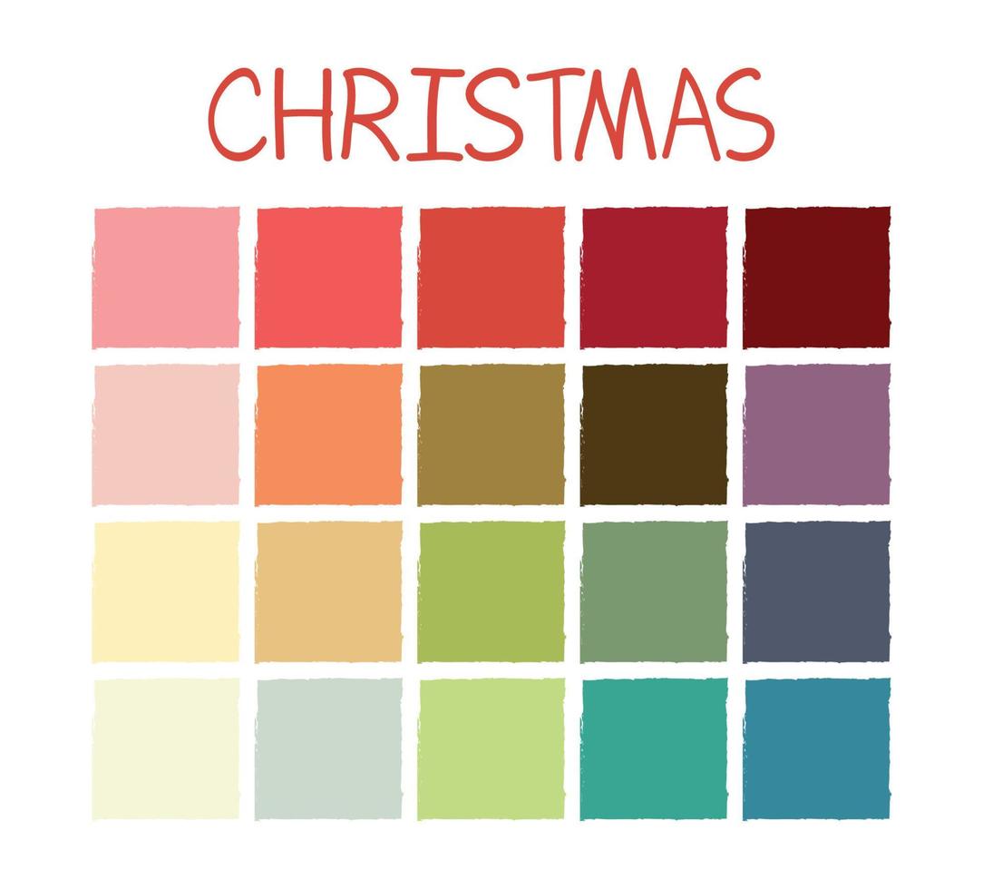 colores de tonos coloridos navideños. esquema de paleta de colores vintage pastel. sin código vector