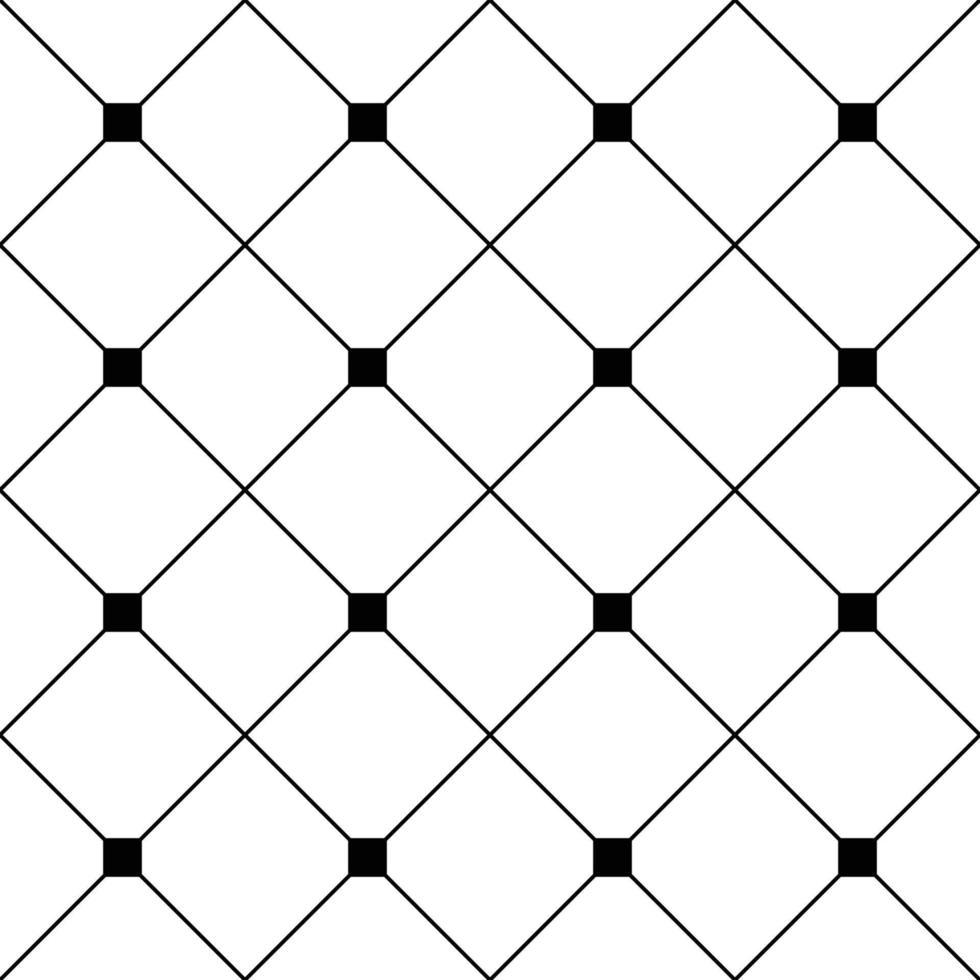 Black Square Diamond Grid White Background. Classic Minimal Pattern Texture Background. vector