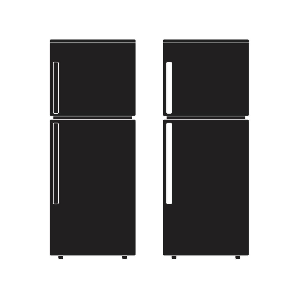 Ilustración de vector de icono de refrigerador. letrero plano