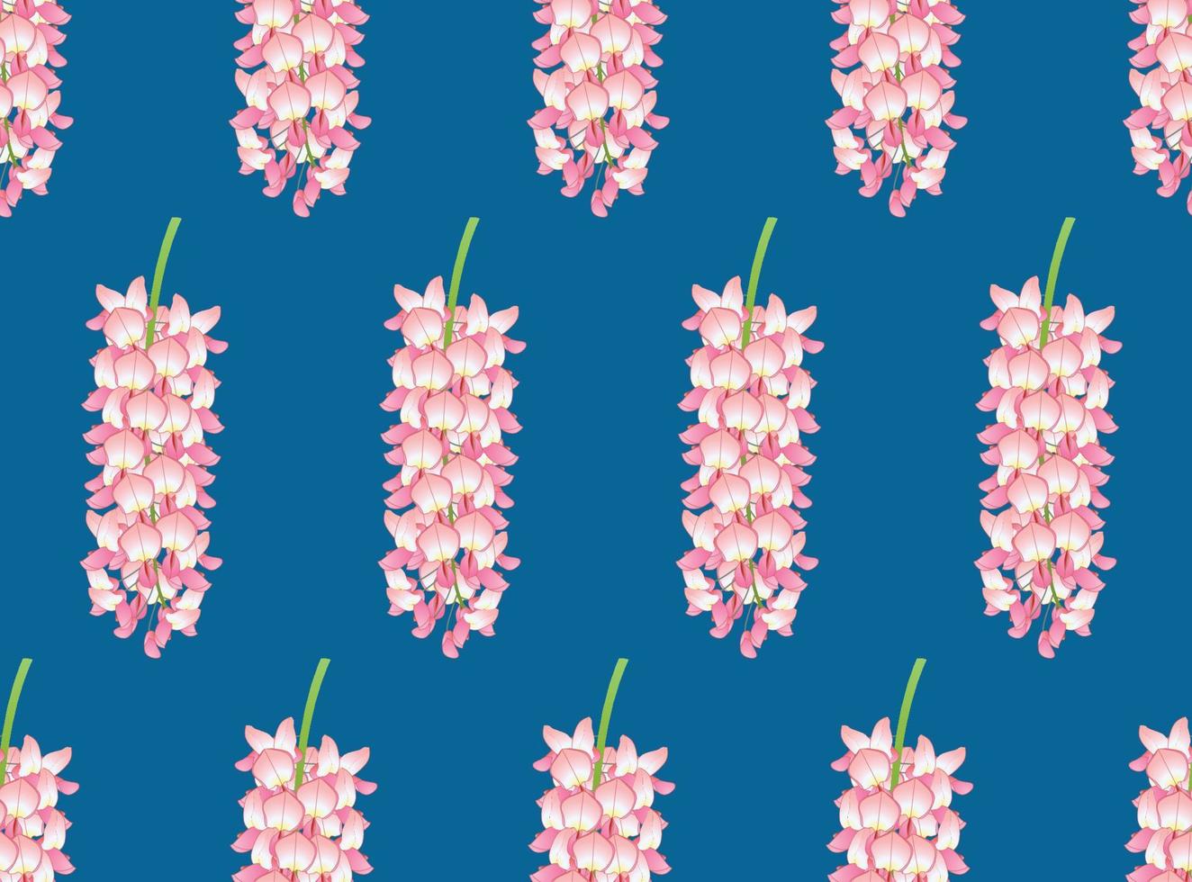 Pink Wisteria on Indigo Blue Background vector