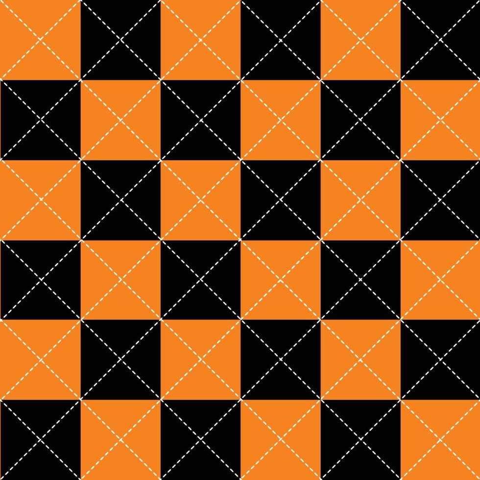 naranja negro blanco tablero de ajedrez diamante fondo vector