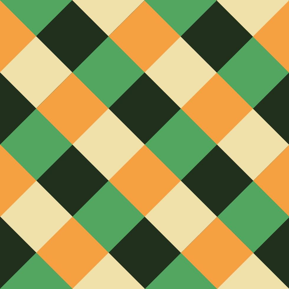 Orange Green Chess Board Diamond Background vector