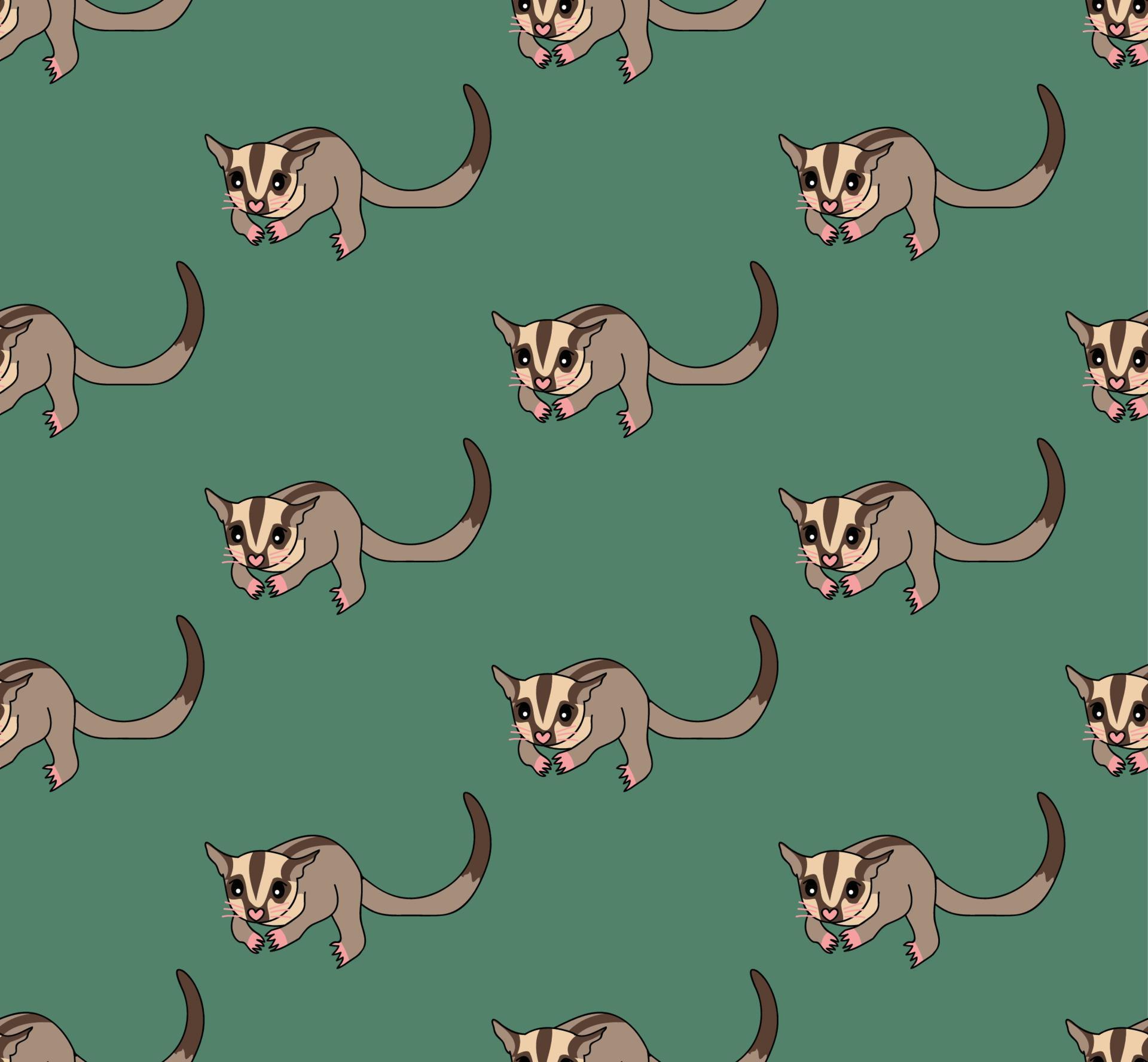 Cute Sugar Glider on Green Background 5129066 Vector Art at Vecteezy