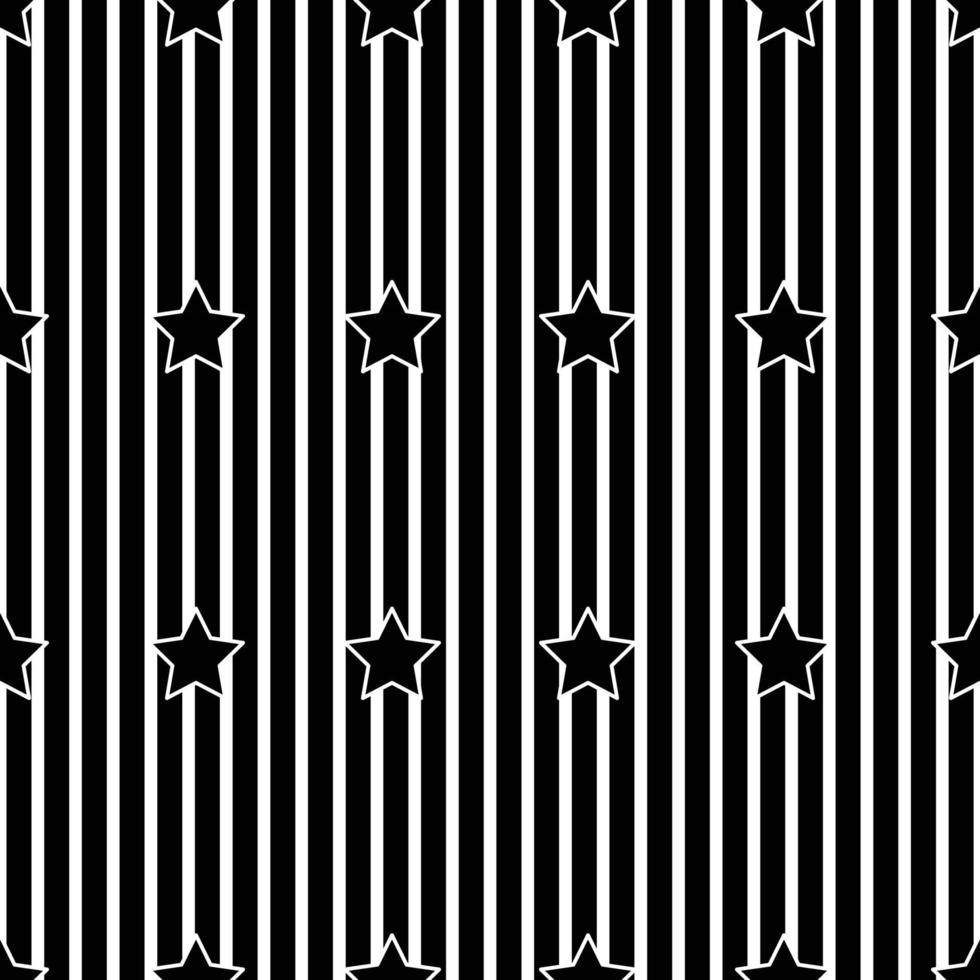 White Stripe and Star on Black Background vector