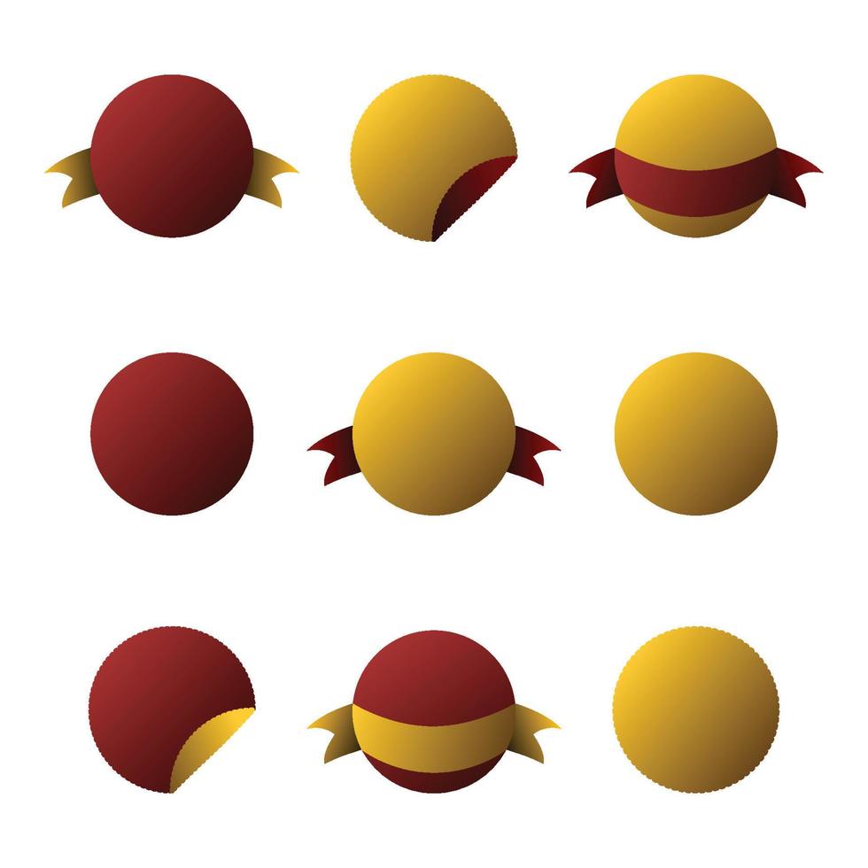 Red and Gold Circle Banner Set. vector