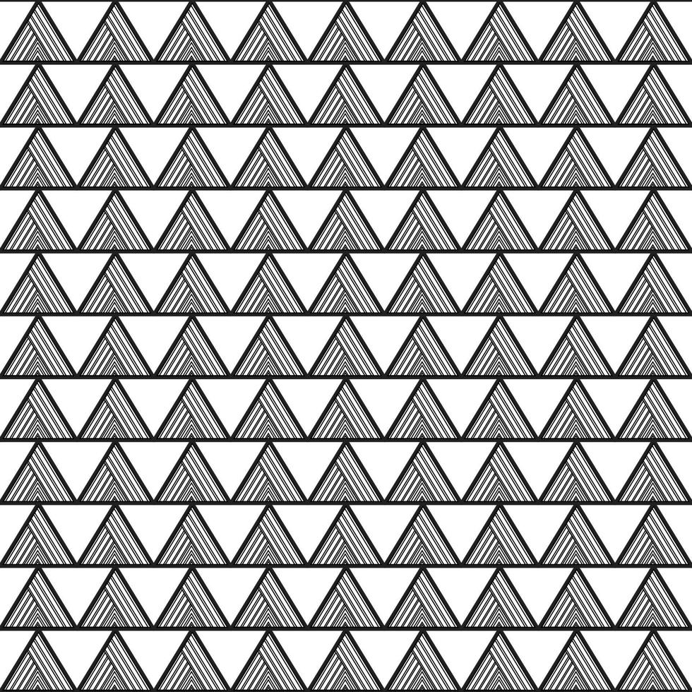 Black Triangle Aztec Seamless on White Background. Vector Illustration