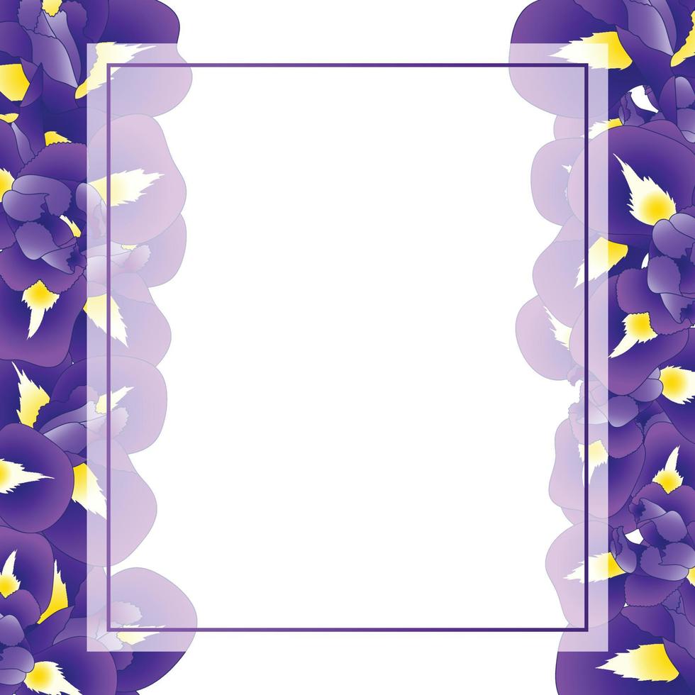 borde de tarjeta de banner de flor de iris púrpura vector