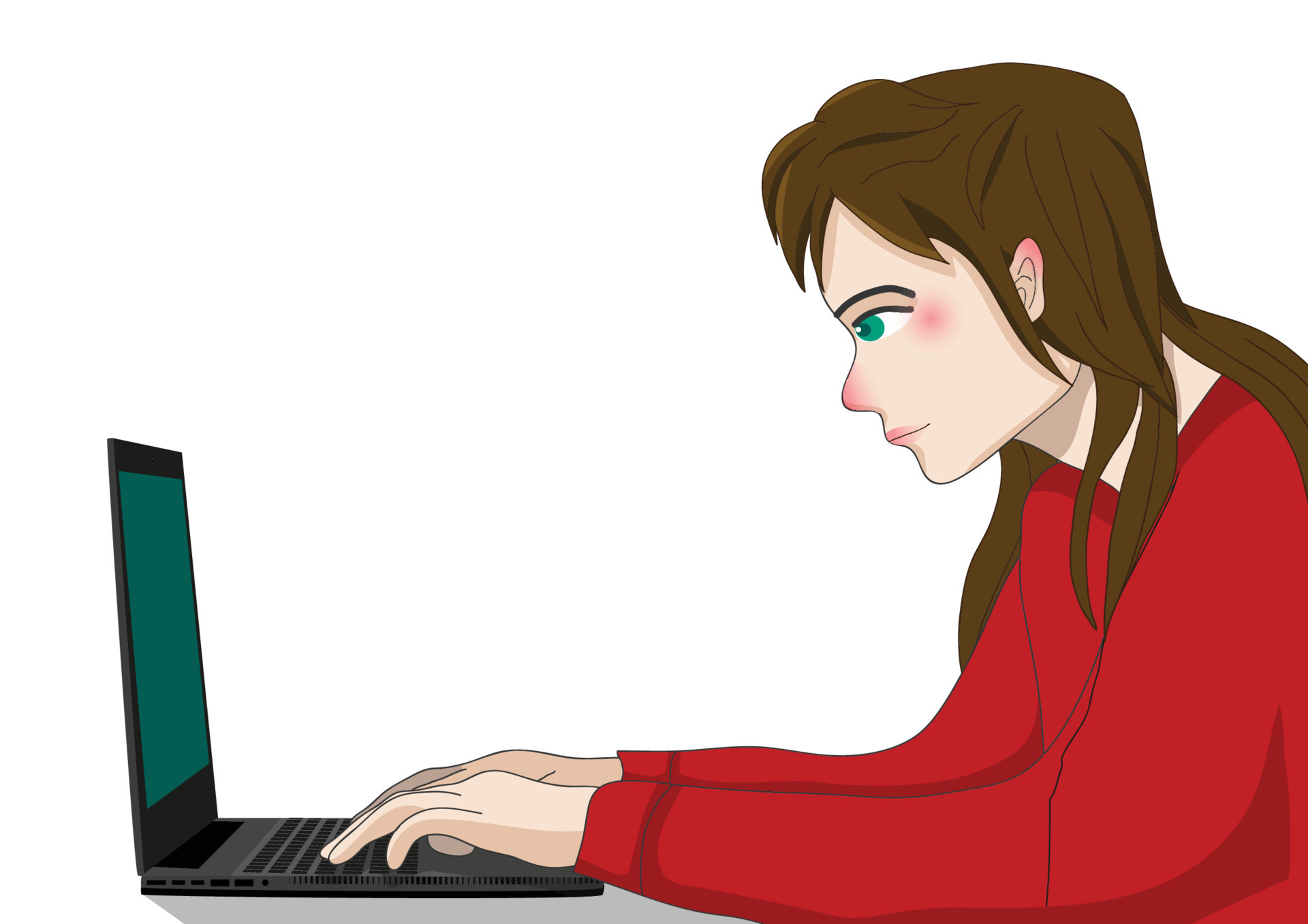 Programmer Working Woman 5129213 Vector Art at Vecteezy