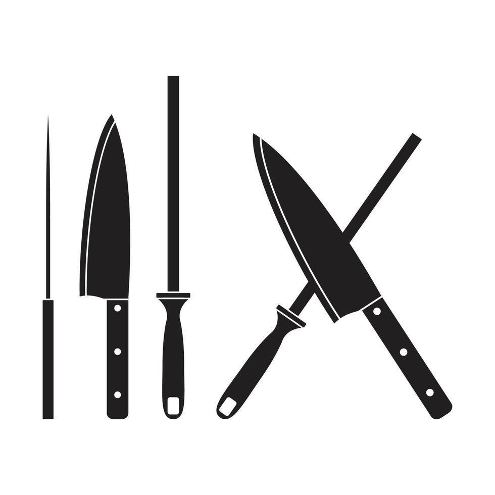 cuchillo y afilador vector