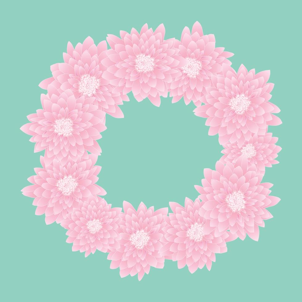 Pink Chrysanthemum Wreath vector