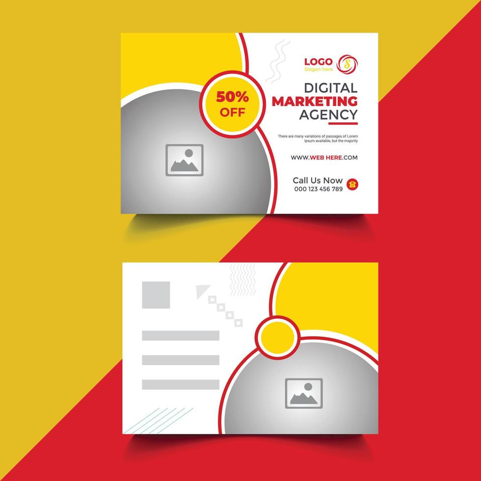 Corporate  postcard design template vector