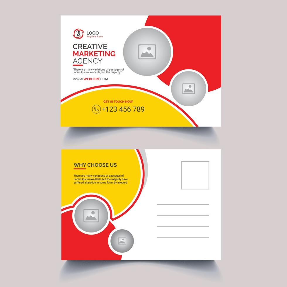 Corporate  postcard design template vector