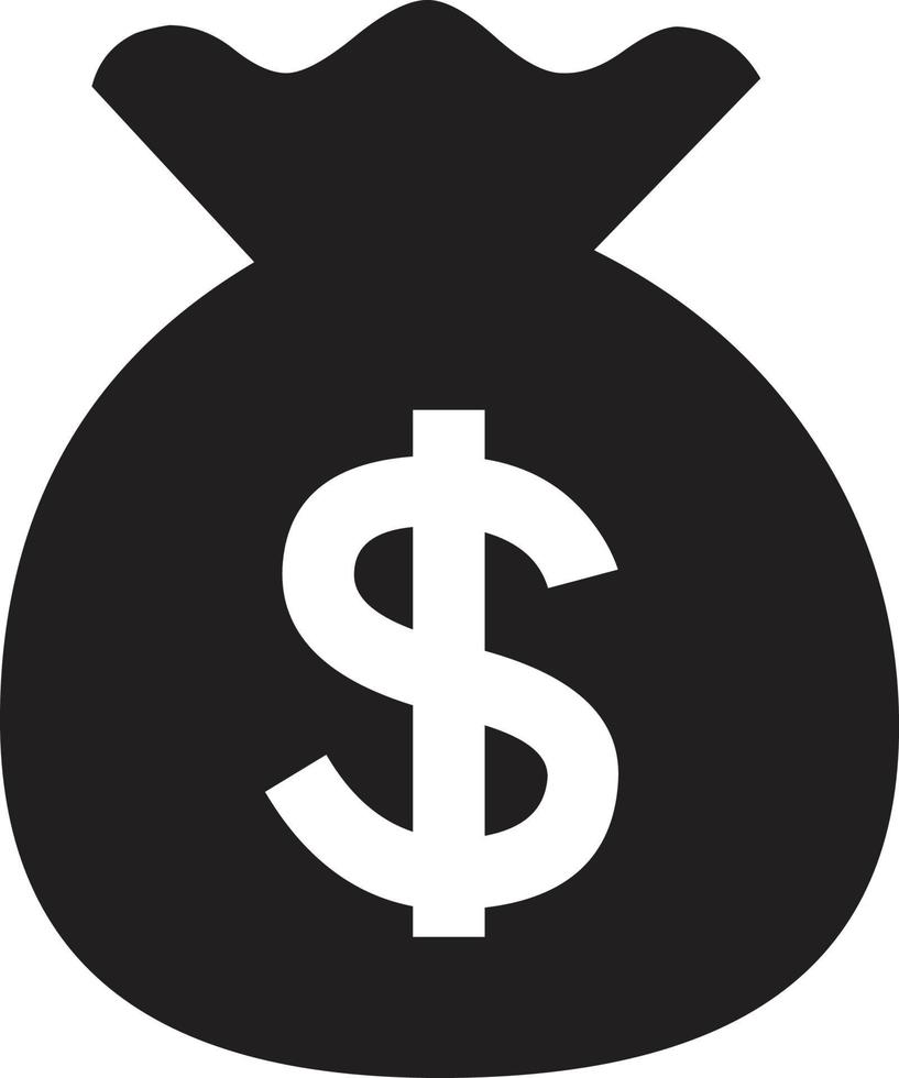 dollar sign in bag icon vector