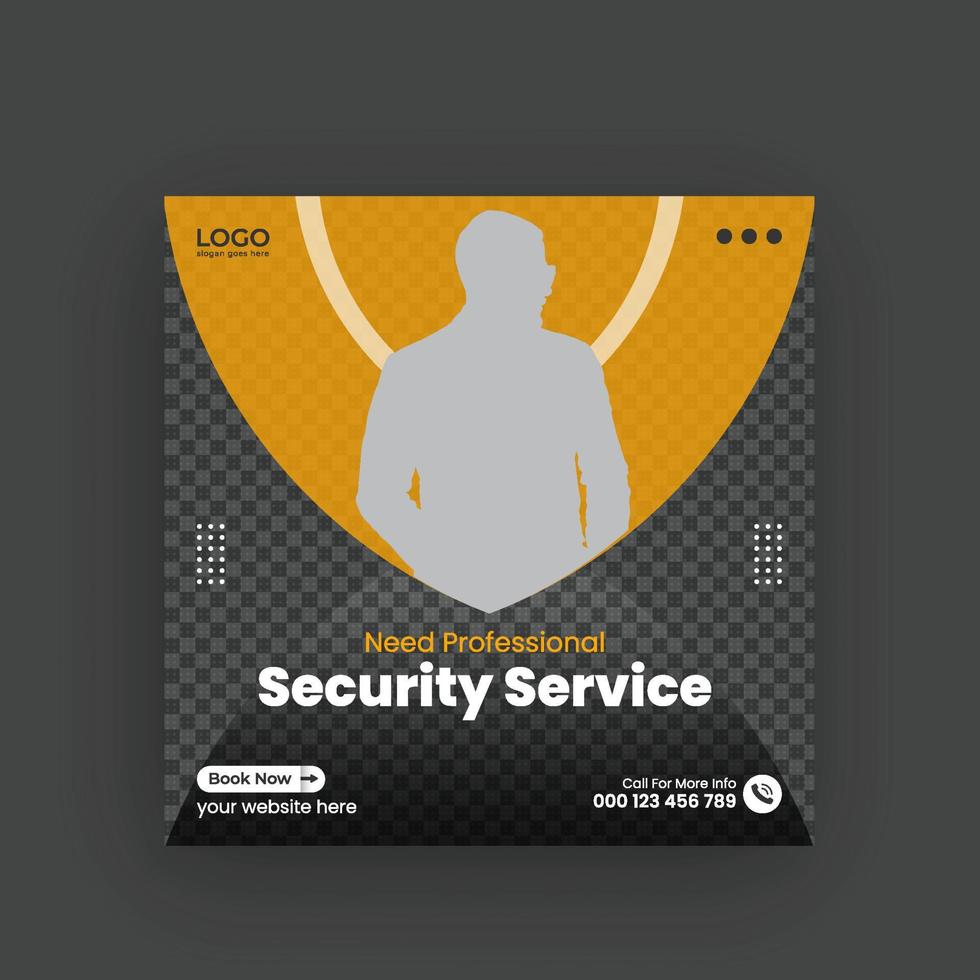 Security services Square banner social media post or cover banner design template Pro Download vector