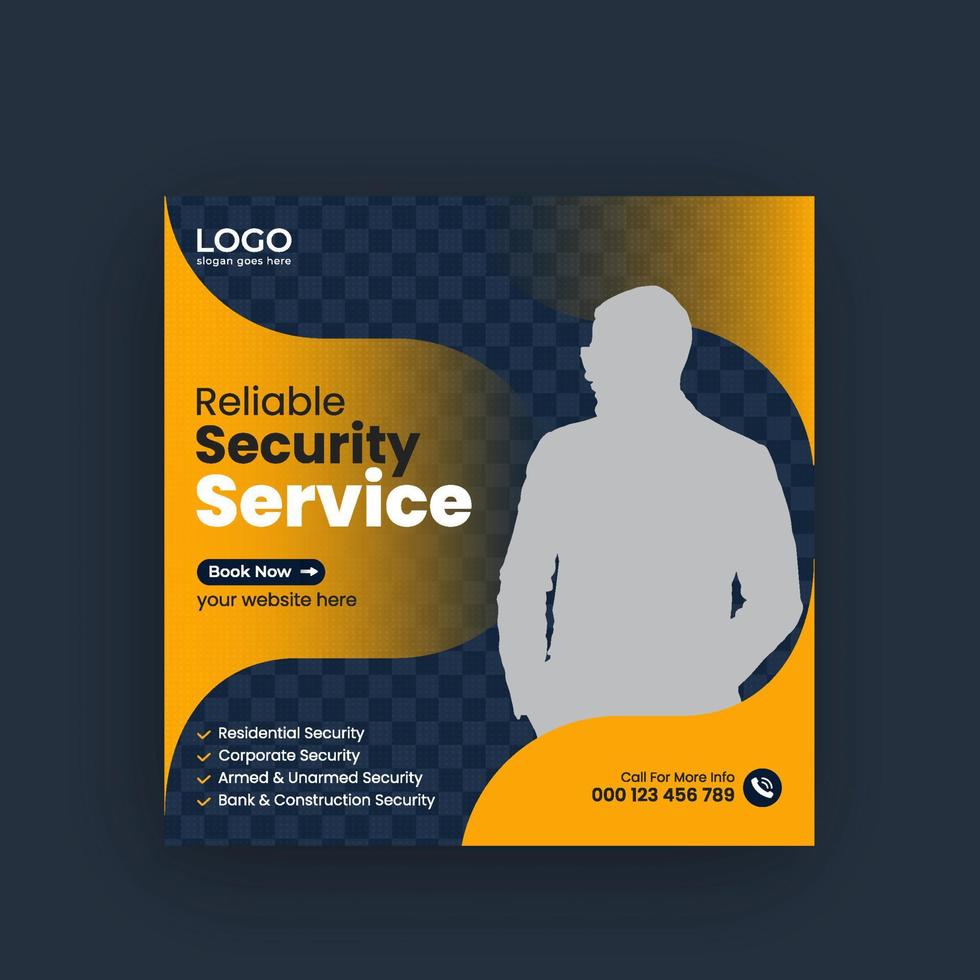 Security services Square banner social media post or cover banner design template Free Download vector