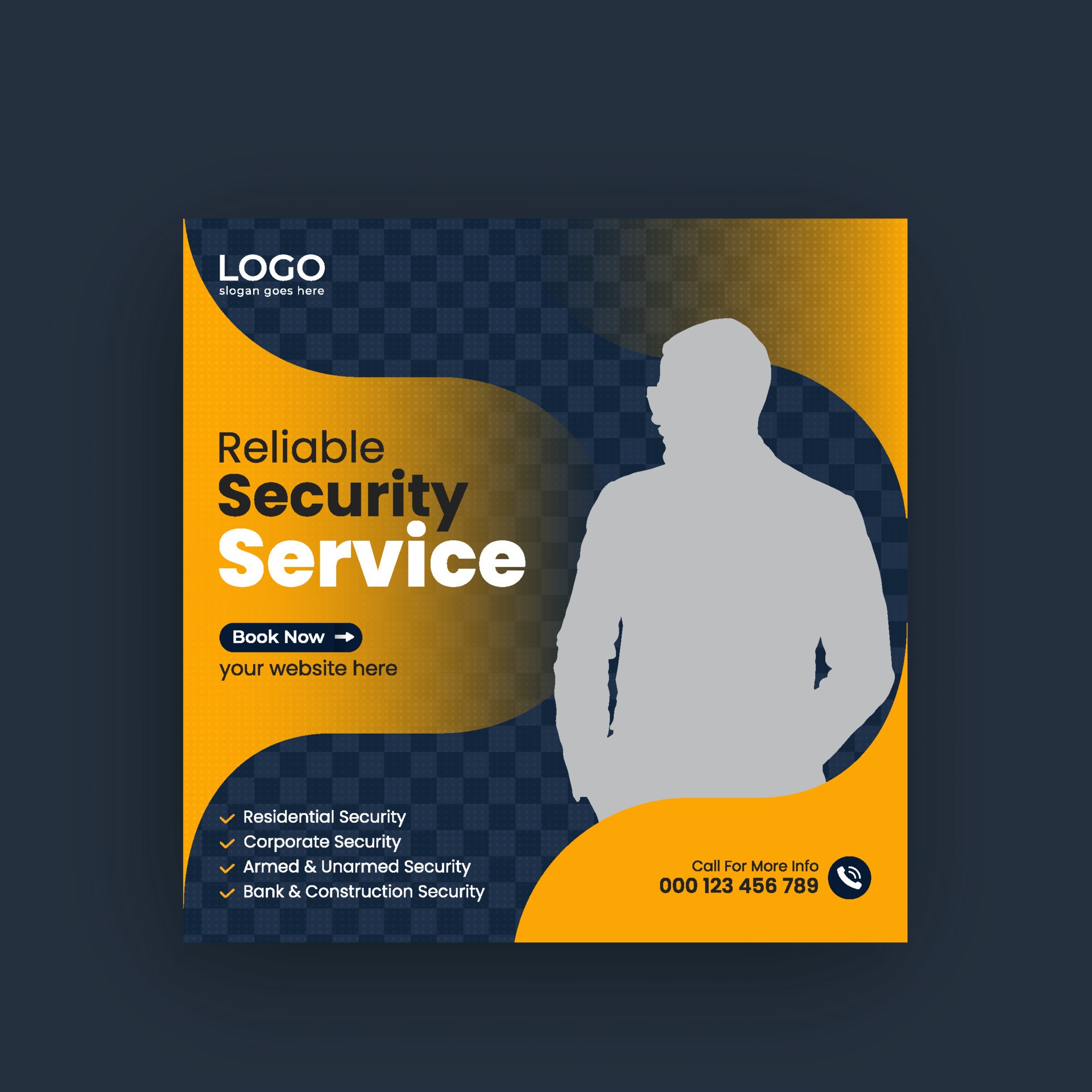 Security services Square banner social media post or cover banner