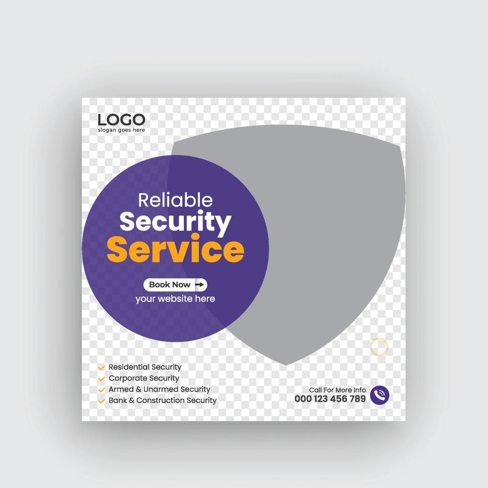 Security services Square banner social media post or cover banner design template Pro Download vector