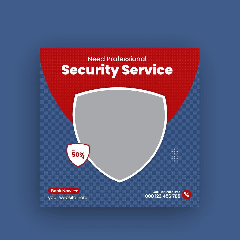 Security services Square banner social media post or cover banner design template Pro Download vector