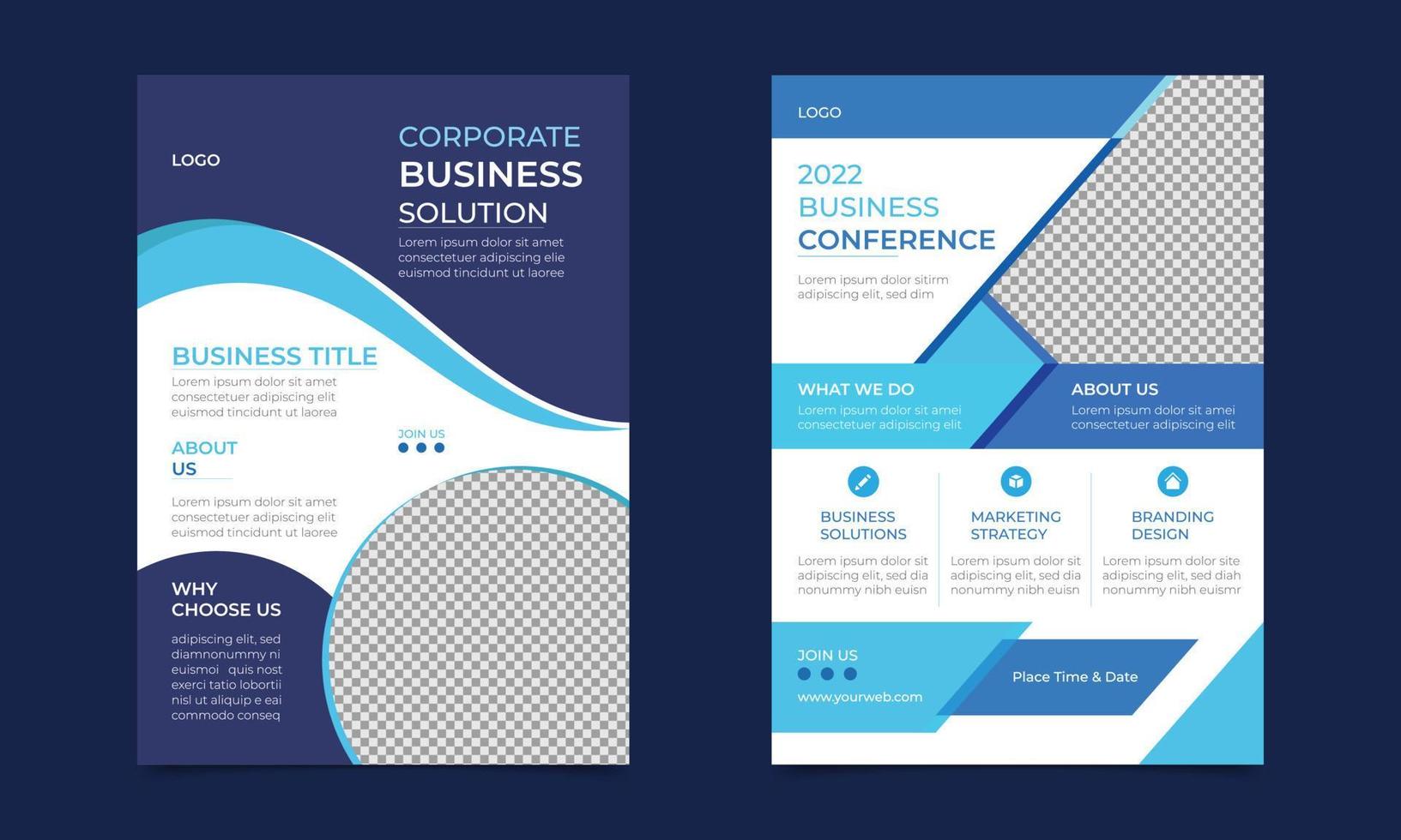 Business horizontal Conference social media Squar Flyer layout Template Design in a4 size. with  virtual business conference social media post design template. vector