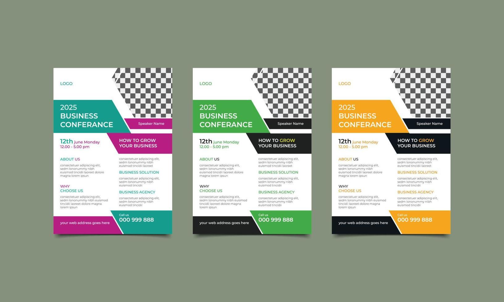 Business Conference Flyer layout Template Design. vector