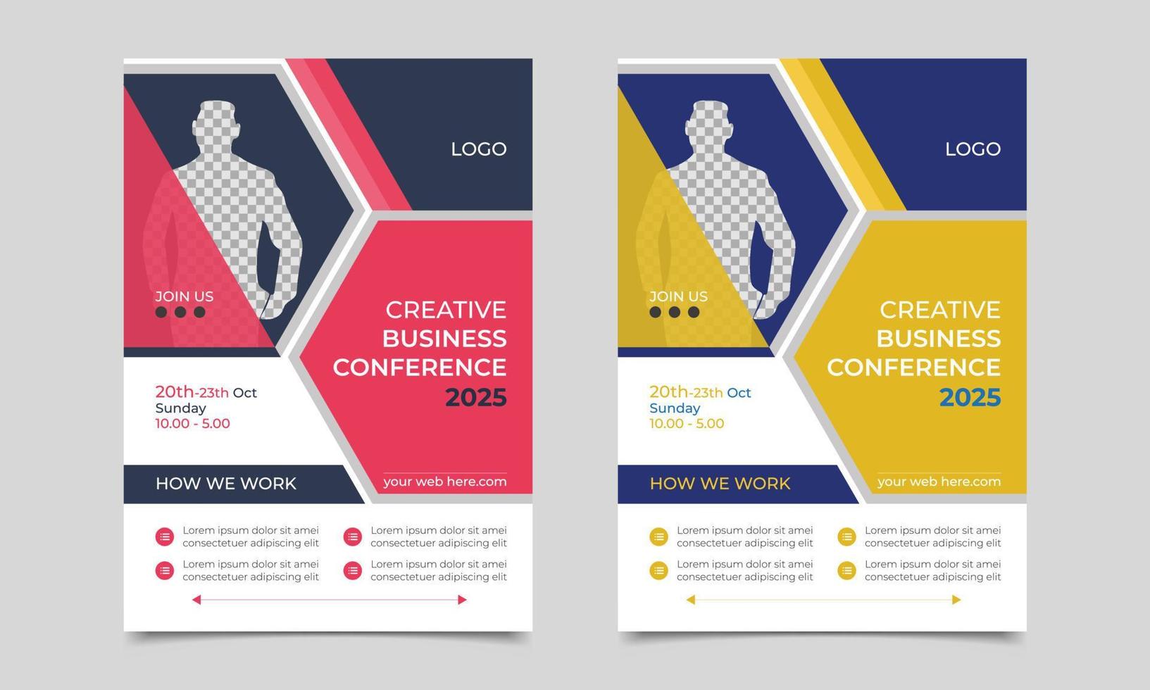 Creative abstract business conference flyer vector social media editable template design. Business Conference brochure, poster, flyer, magazine and booklet design layout template in A4 size.