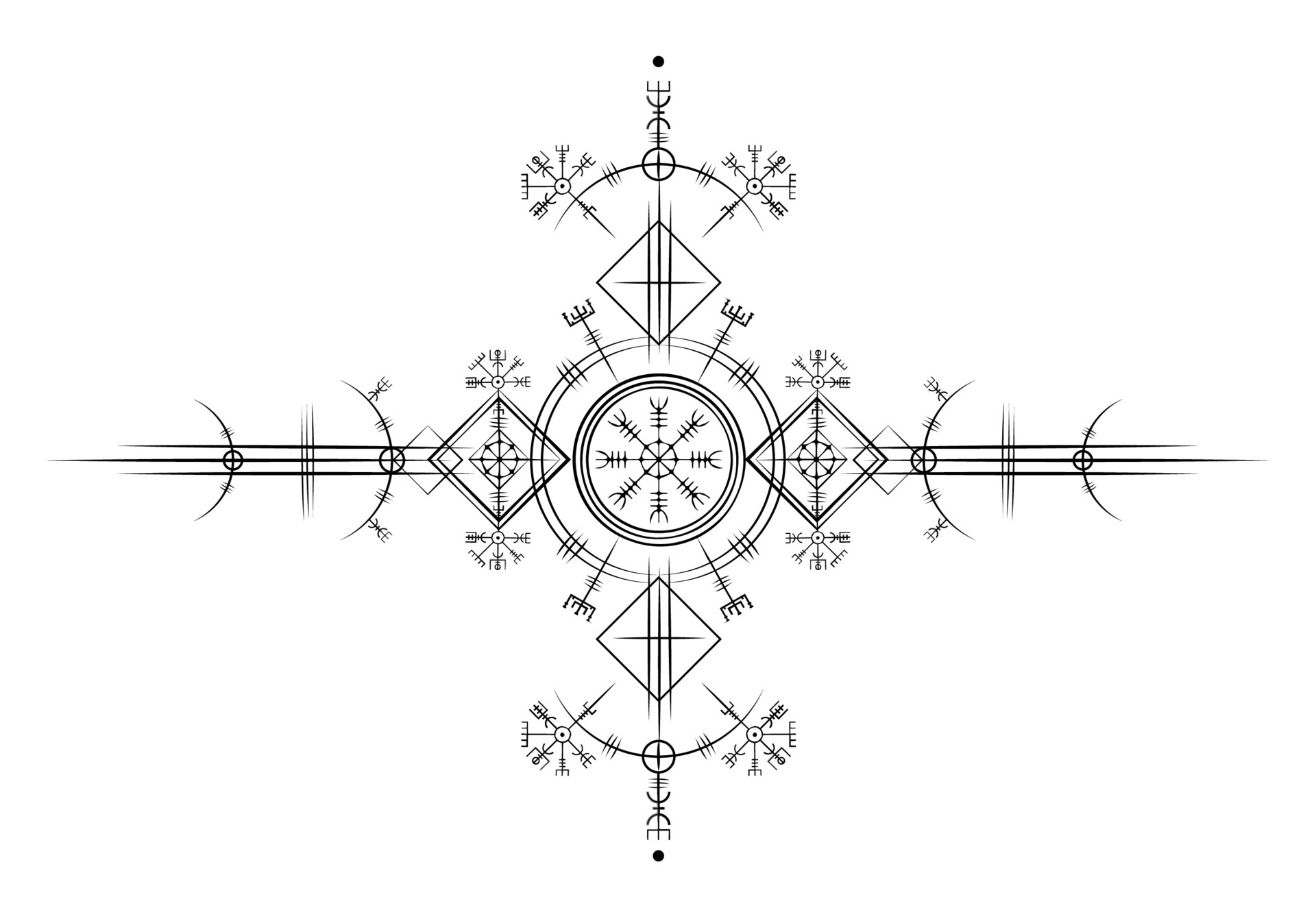 Magic ancient viking art deco, White Vegvisir navigation compass ancient. The Vikings used many symbols in accordance to Norse mythology, widely used in Viking society. Logo icon Wiccan esoteric sign 5129671 Vector