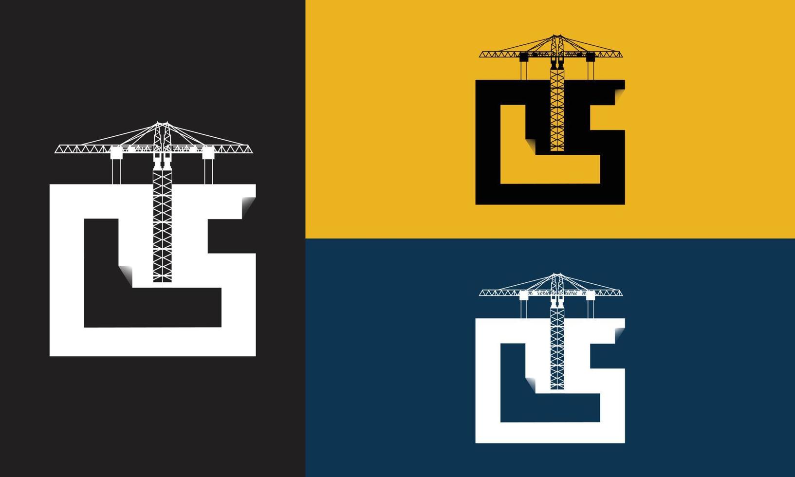 CS Construction Bridge Logo Word mark vector corporate brand