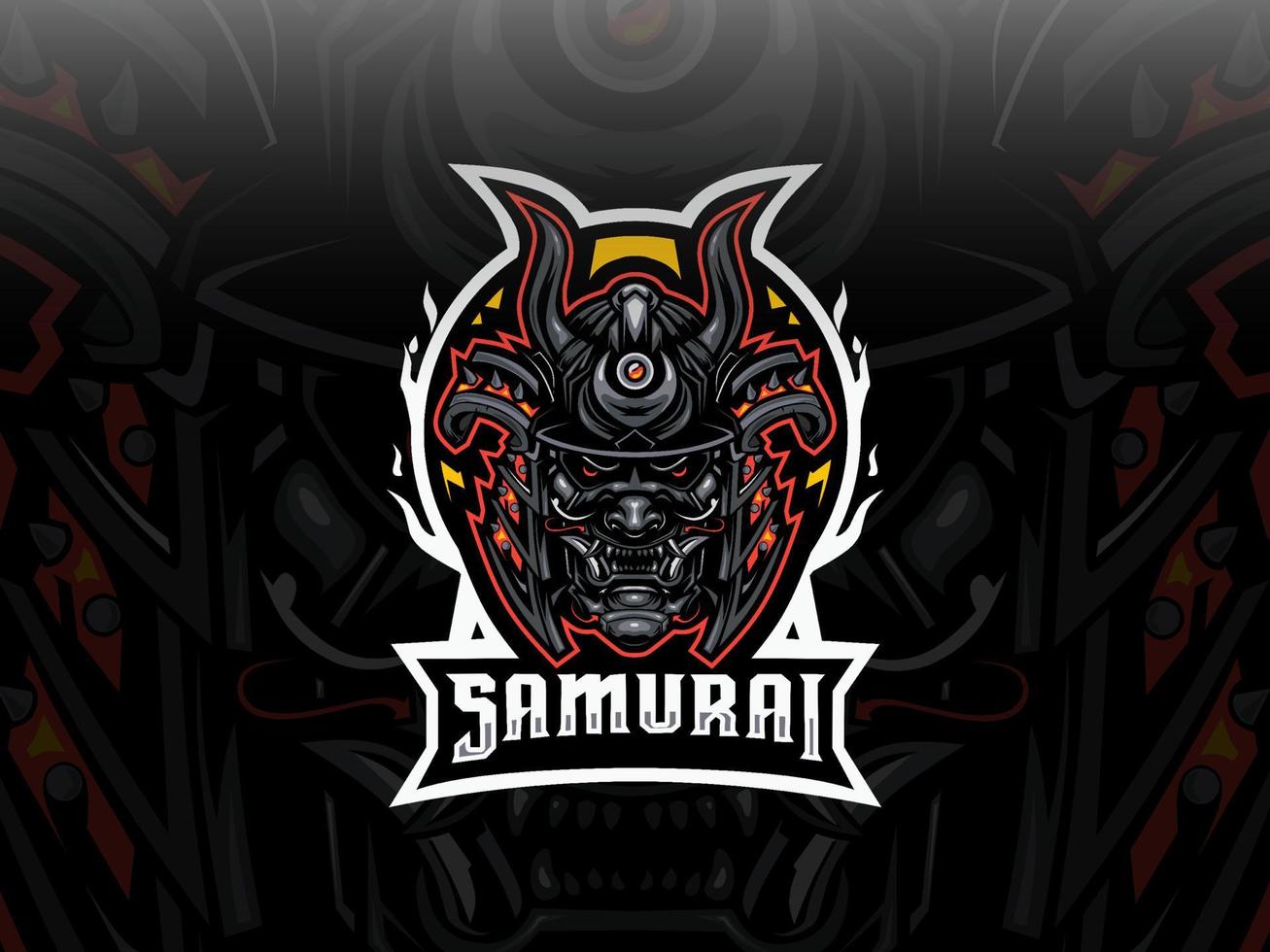 esport samurai logo template vector