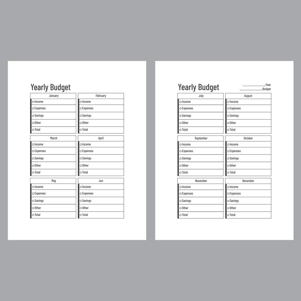 Yearly Budget Planner Log Book vector