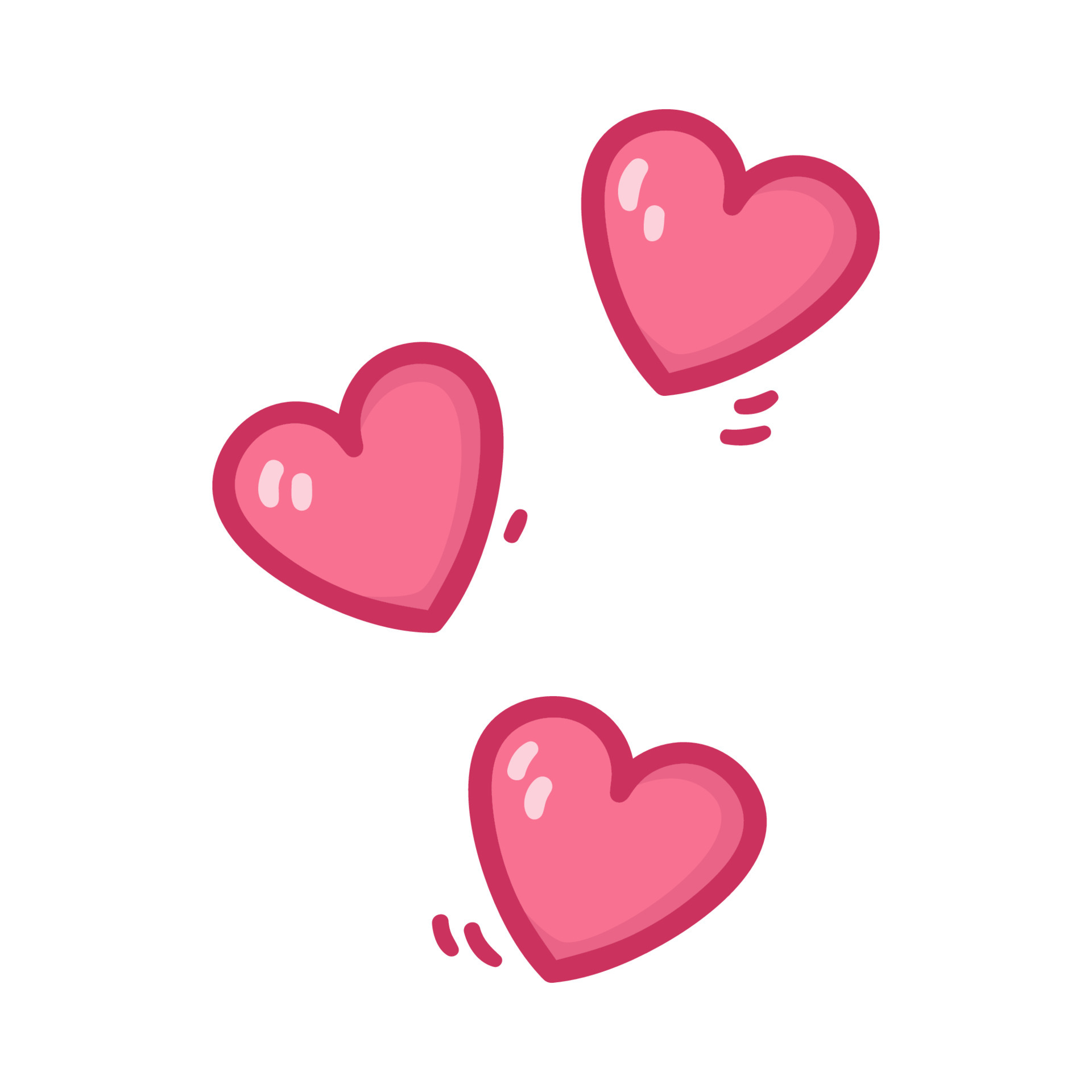Hand drawn flying cartoon hearts pink color. Design elements for Valentines  day, 14 February. 5129719 Vector Art at Vecteezy