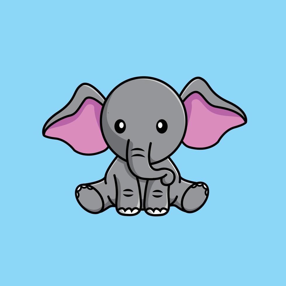 Cute Elephant Sitting Cartoon Vector Icon Illustration. Animal Icon Concept  Isolated Premium Vector. Flat Cartoon Style 5129750 Vector Art at Vecteezy