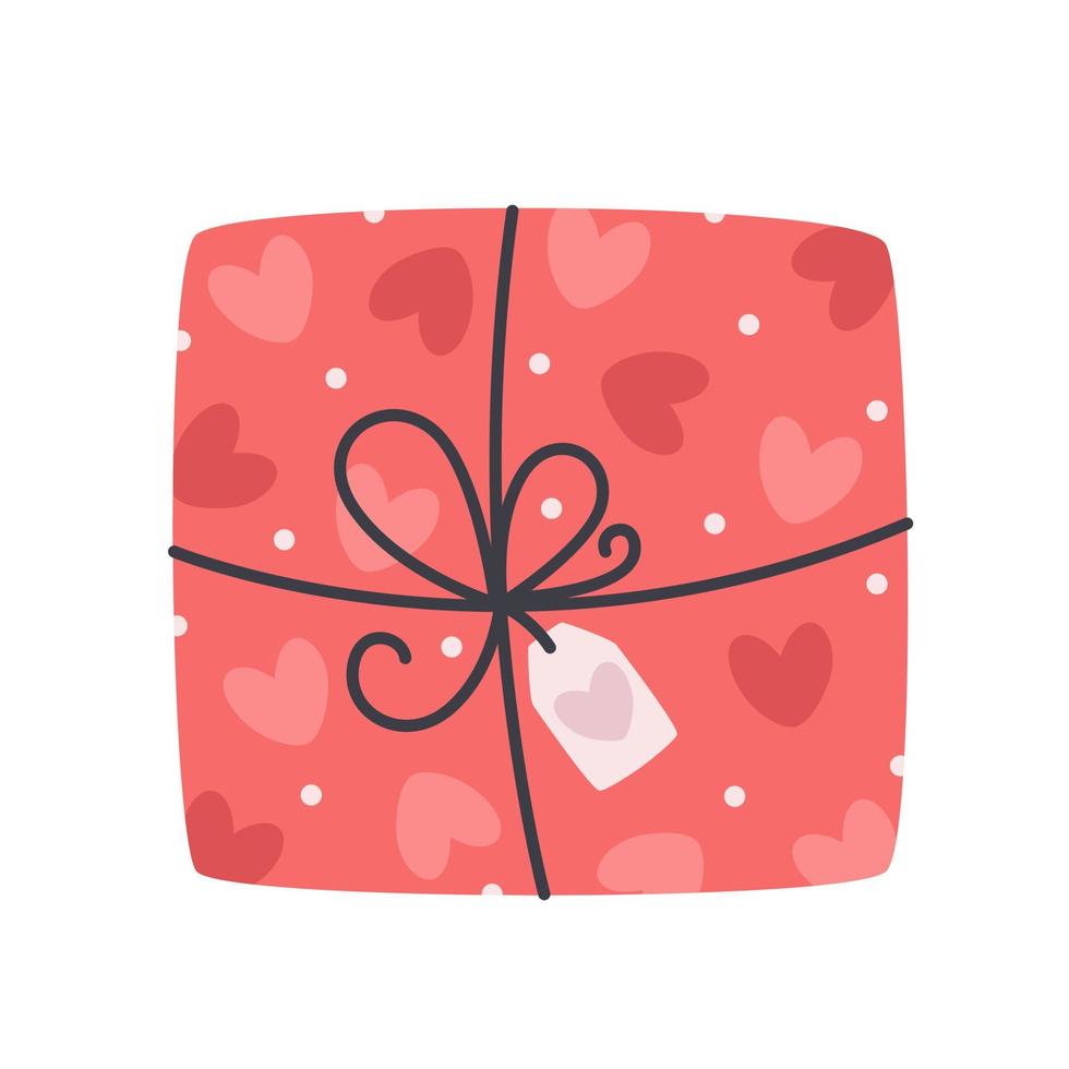 Valentines Day gift box with hearts. Love, wedding, Valentines day vector