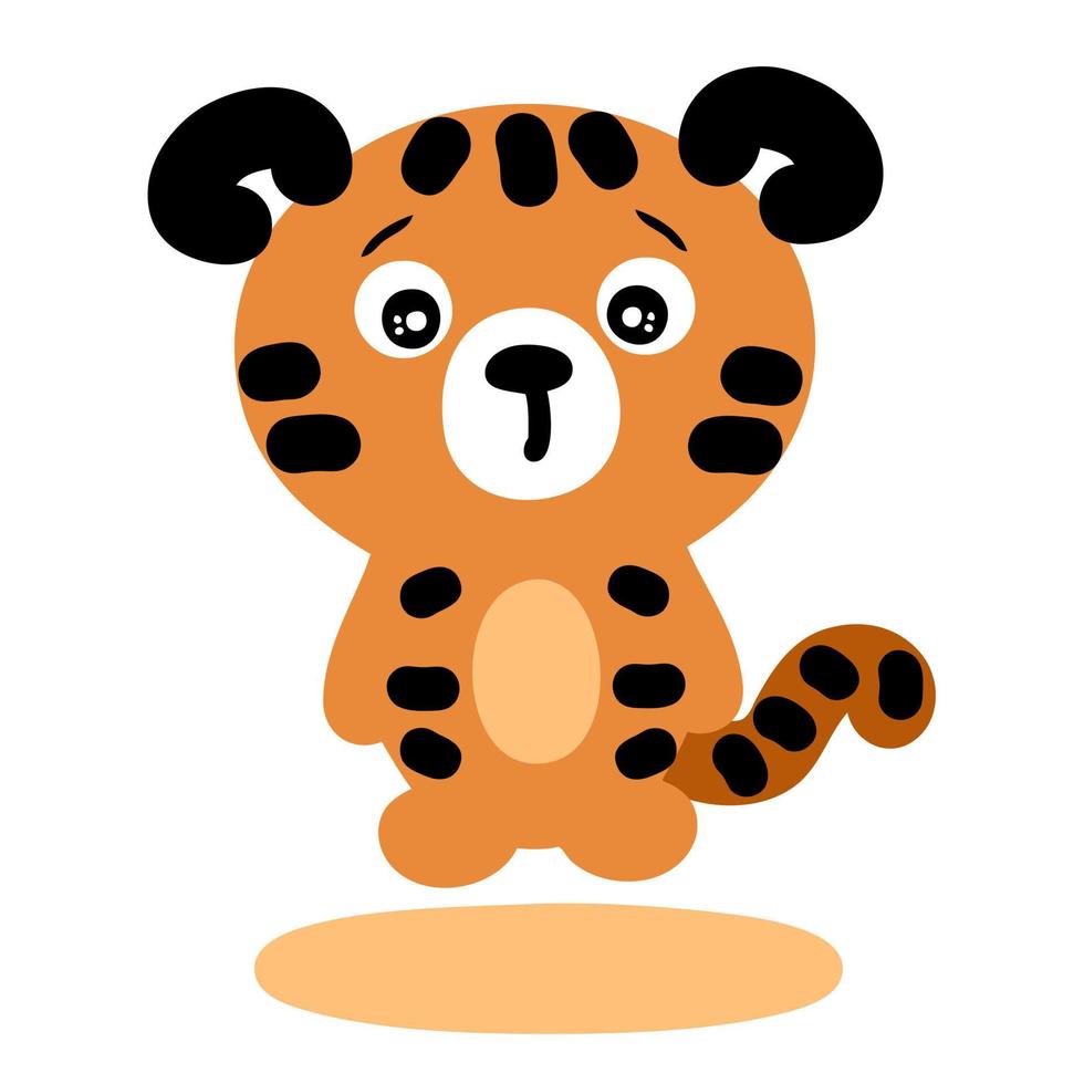 Hand drawn vector illustration lovely tiger.