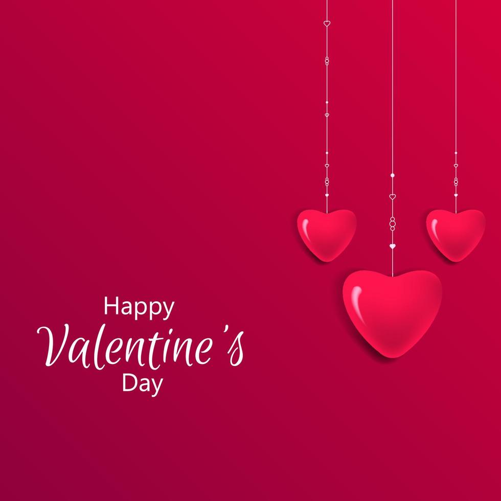 Happy valentines day background with copy space area vector