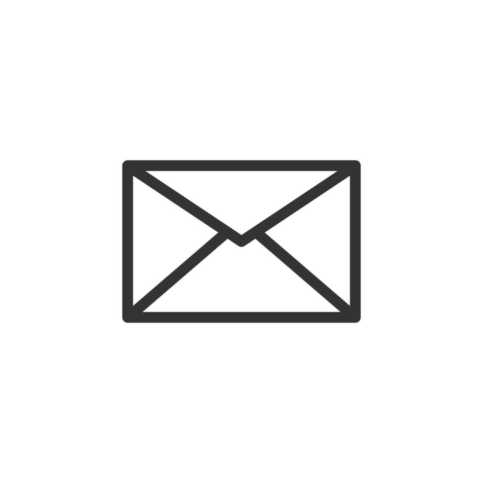 Email outline icon isolated white background. Vector eps10