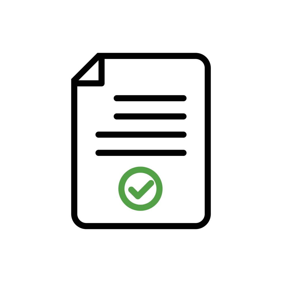 Document text with check list single icon. vector